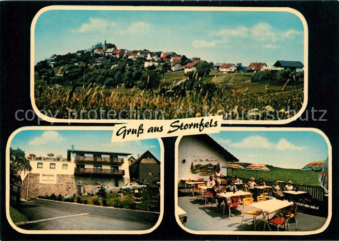 Stornfels Kirche Panorama Pension Zur schoenen Aussicht