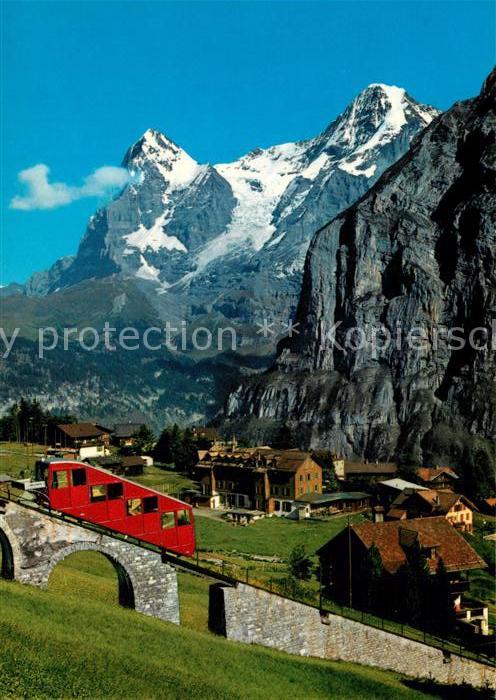 Zahnradbahn Allmendhubelbahn Muerren Eiger Moench