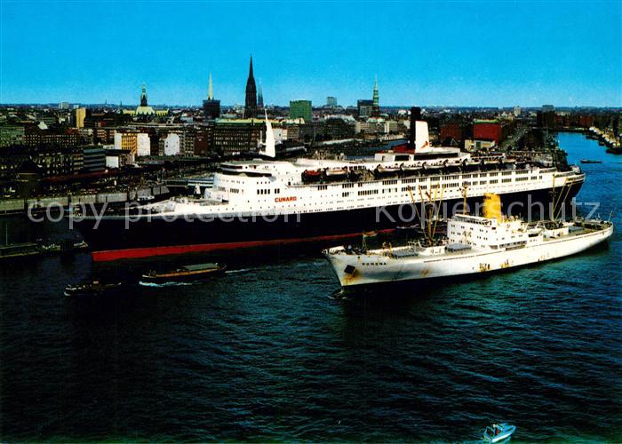 Schiffe Ships Navires Hamburg ueberseebruecke Queen Elizabeth 2