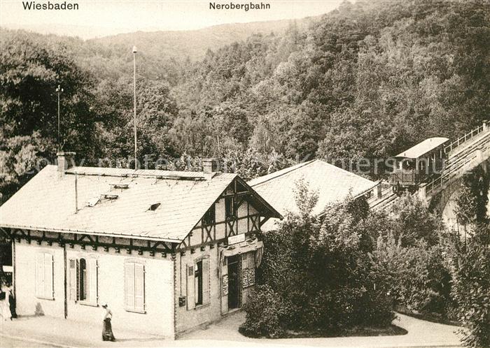 Bergbahn Nerobergbahn Wiesbaden um 1900 Talstation
