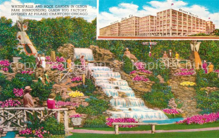 Chicago Illinois Waterfalls and Roch Garden in Olson