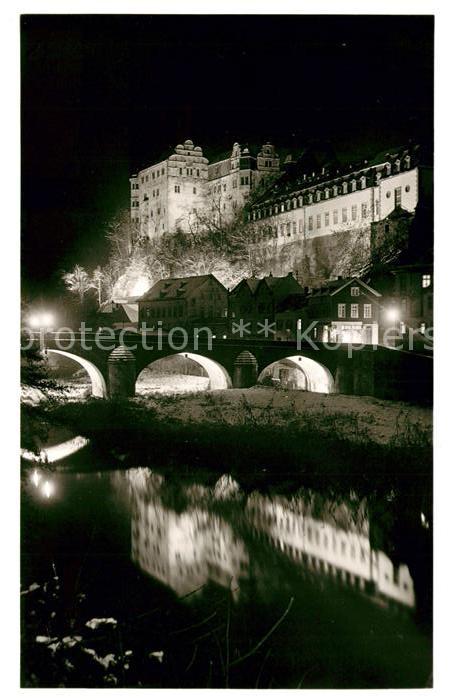 Weilburg Lahnpartie mit Schloss bei Nacht