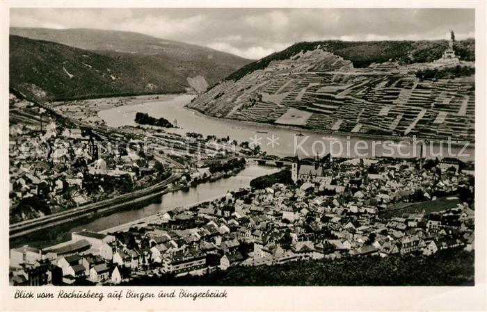 Bingen Rhein Blick vom Rochusberg auf Bingerbrueck