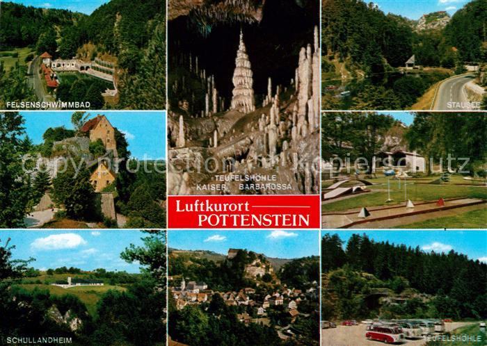 Pottenstein Oberfranken Teufelshoehle Kaiser Barbarossa Stausee Minigolf Schulla