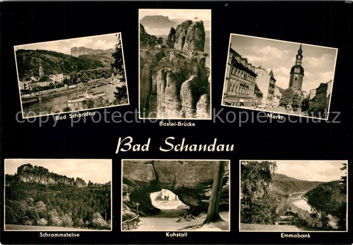 Bad Schandau Bastei-Bruecke Emmabank Kuhstall Schrammsteine Markt