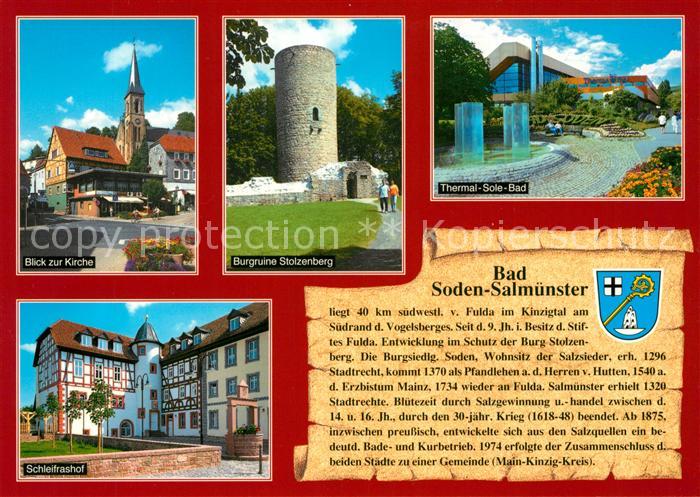 Salmuenster Bad Soden Kirche Burgruine Stolzenberg Sole-Bad Schleifrashof