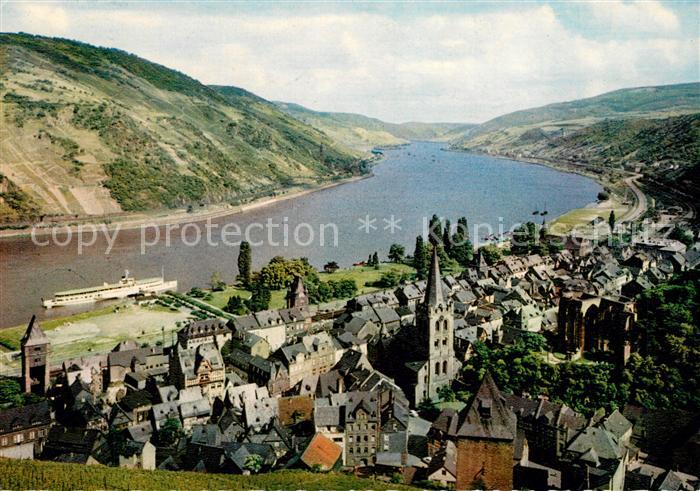 Bacharach Rhein Fliegeraufnahme Rheinpartie