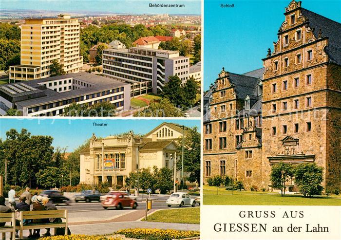 Giessen Lahn Fliegeraufnahme Theater Behoerdenzentrum Schloss