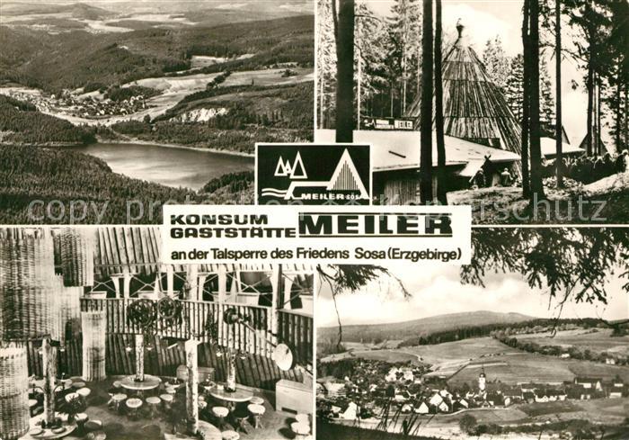 Sosa Erzgebirge Sosatalsperre Restaurant Meiler Flugaufnahme