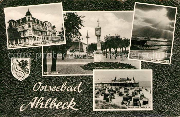 Ahlbeck Ostseebad FDGB Erholungsheim Bernhard Goering Konzertplatz Morgenstimmun