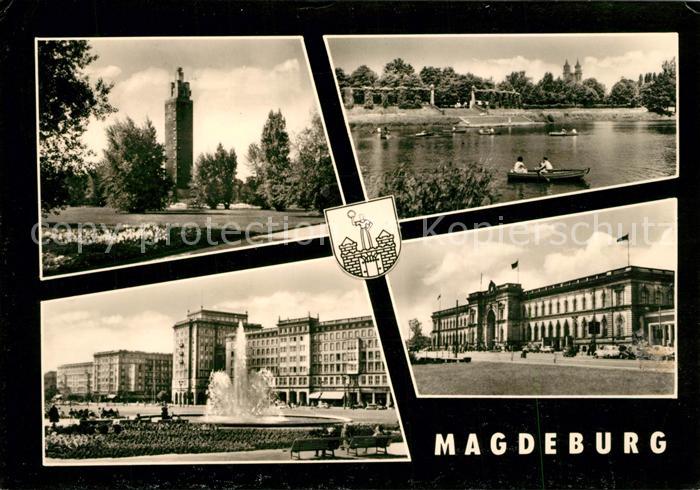 Magdeburg Aussichtsturm Kulturpark Rotehorn Rudolf Mittag See Wilhelm Pieck Alle