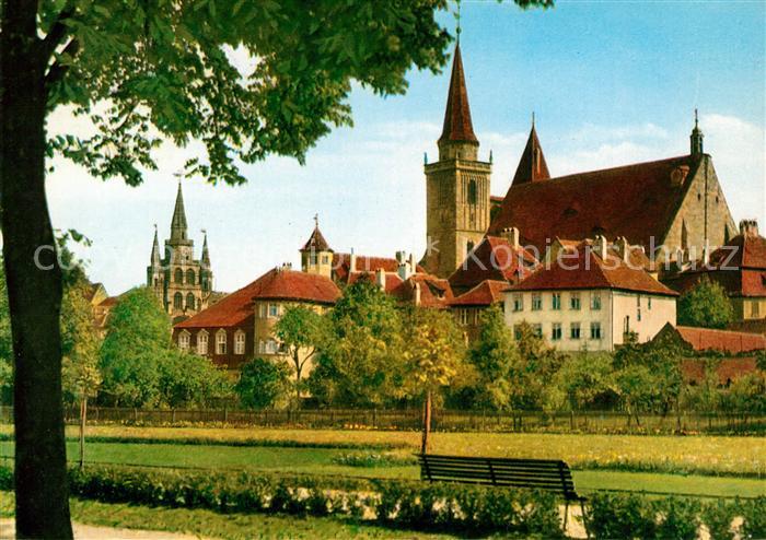 Ansbach Mittelfranken Blick zur Gumbertus und Johanniskirche