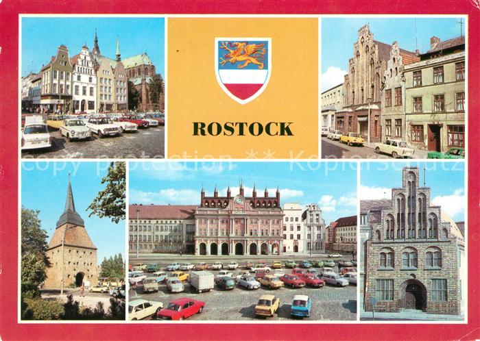 Rostock Ernst Thaelmann Platz Giebelhaeuser Steintor Rathaus Kerhofhau