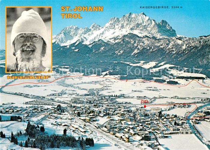 St Johann Tirol mit Kaisergebirge Fliegeraufnahme