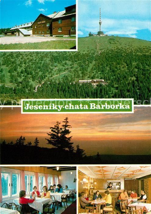 Jeseniky Panorama Fernsehturm Chata Barborka Gastraeume