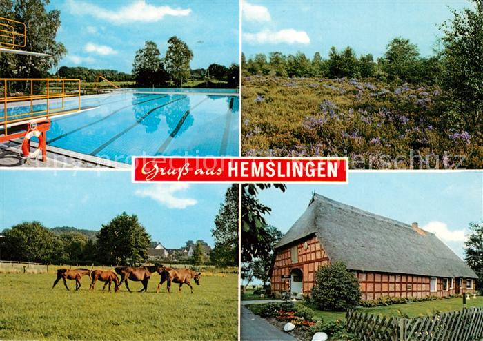 Hemslingen Schwimmbad Heidelandschaft Pferdeherde Bauernhaus