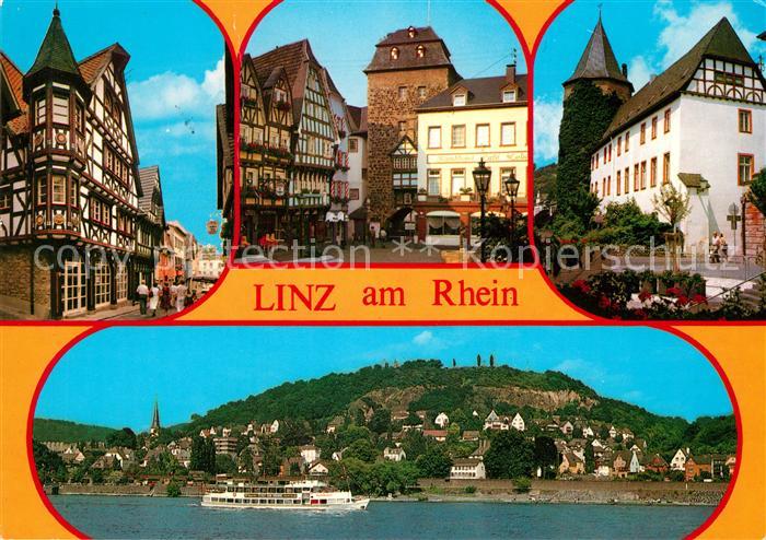 Linz Rhein Fachwerkhaeuser Rathaus Markt Rheinpartie