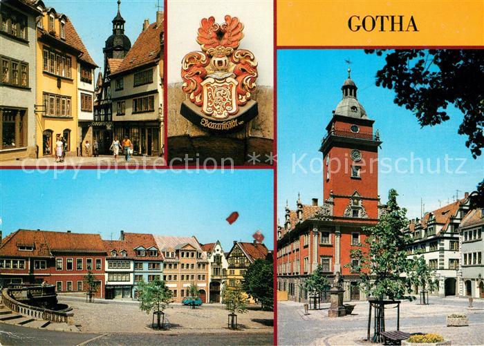 Gotha Thueringen Am Bruehl Schloss Friedenstein Wappen Hauptmarkt Rathaus