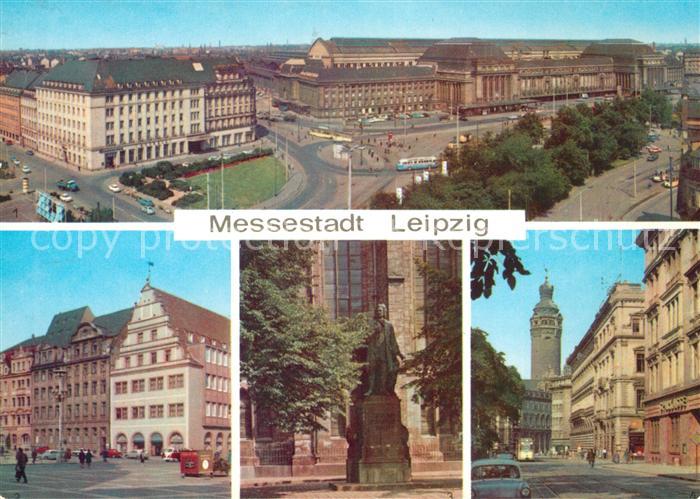 LEIPZIG Sachsen Hauptbahnhof Alte Waage am Markt Denkmal Joh Seb Bach Thomaskirc