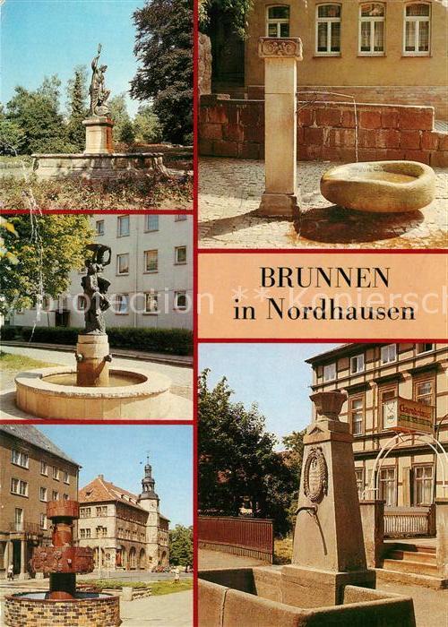 Nordhausen Thueringen Neptunbrunnen Brunnen Barfuesserstr Rolandbrunnen am Hagen