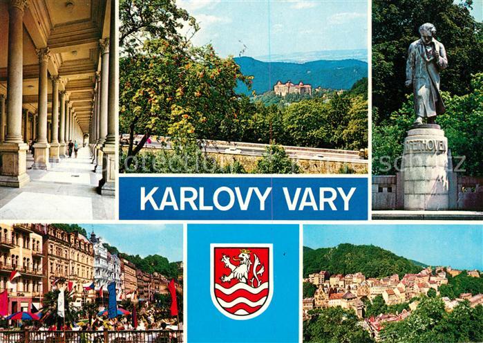 Karlovy Vary Arkaden Schloss Beethoven Denkmal Panorama