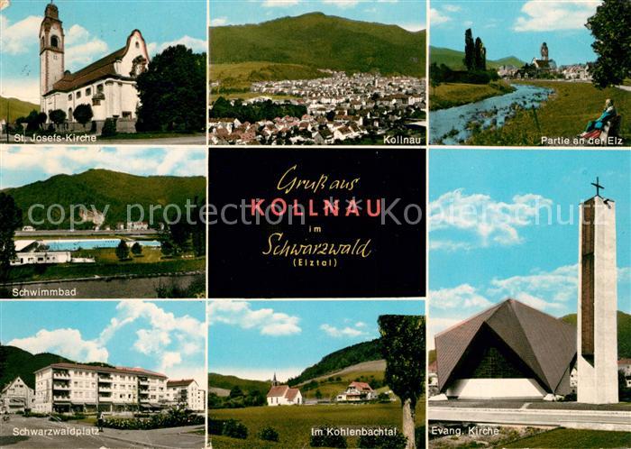 Kollnau St Josefs Kirche Panorama Elzpartie Schwimmbad Schwarzwaldplatz Kohlenba