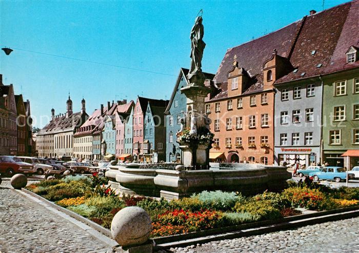 Landsberg Lech Herkommerstrasse mit Marienbrunnen