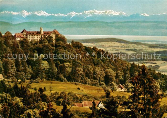 Heiligenberg Baden Schloss Heiligenberg mit Bodensee und Schweizer Alpen