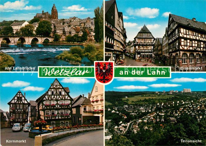 Wetzlar Alte Lahnbruecke Eisenmarkt Kornmarkt Panorama