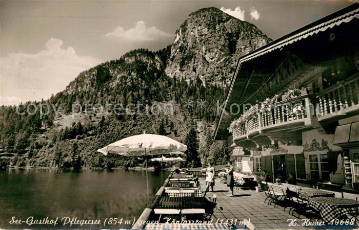 GARMISCH-PARTENKIRCHEN Bayern Seehaus Gasthof Pflegersee gegen Koenigsstand Amme