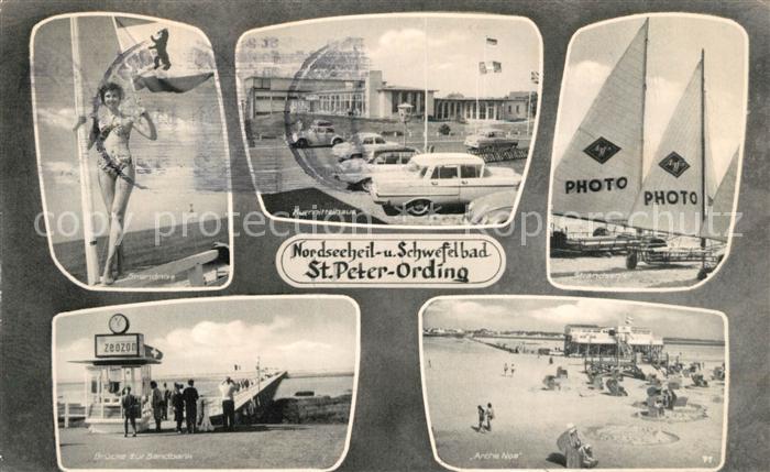 St Peter-Ording Badenixe Kurmittelhaus Strandsegeln Bruecke zur Sandbank Arche N