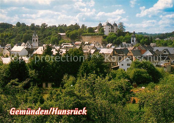 Gemuenden Hunsrueck Ortsansicht mit Blick zum Schloss
