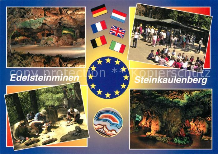 Idar-Oberstein Edelsteinminen Steinkaulenberg Nationalflaggen