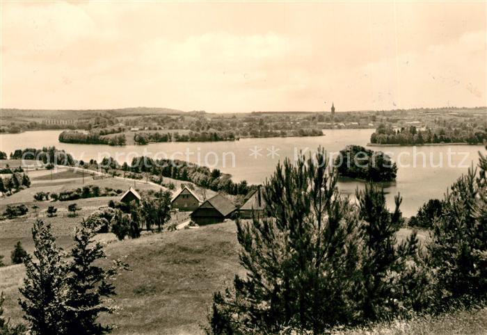 Feldberg Mecklenburg Panorama Blick vom Huettenberg auf den Haussee
