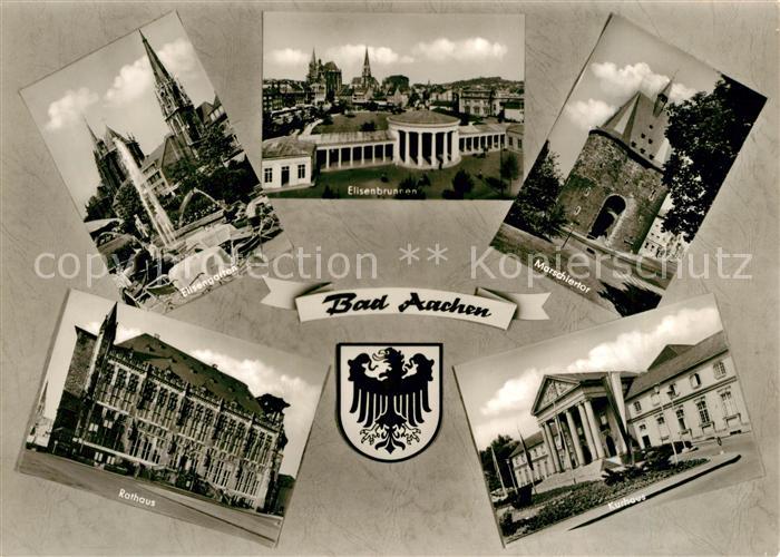 Bad Aachen Elisengarten Kirche Elisenbrunnen Marschiertor Rathaus Kurhaus Wappen