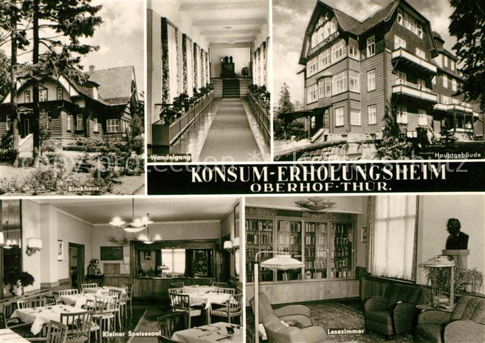 Oberhof Thueringen Konsum Erholungsheim Blockhaus Speisesaal Lesezimmer Wandelga