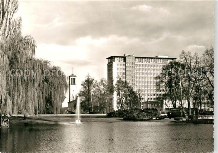 Frankfurt Main Matthaeuskirche Bundesbahnhochhaus