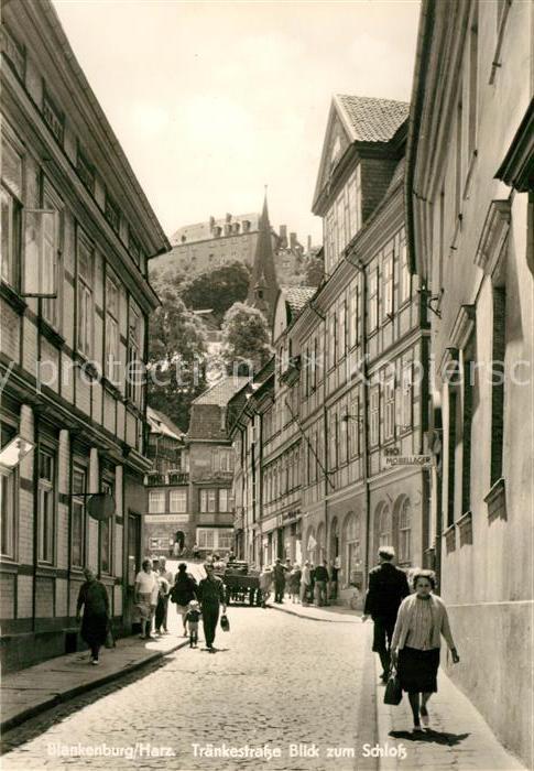 Blankenburg Harz Traenkestrasse Blick zum Schloss