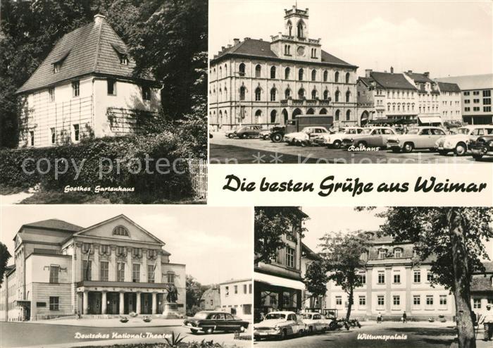 Weimar Thueringen Goethes Gartenhaus Rathaus Deutsches Nationaltheater Wittumspa