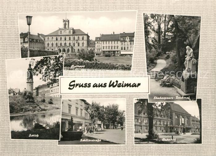 Weimar Thueringen Schloss Rathaus Schillerstrasse Shakespeare Denkmal Statue Bah