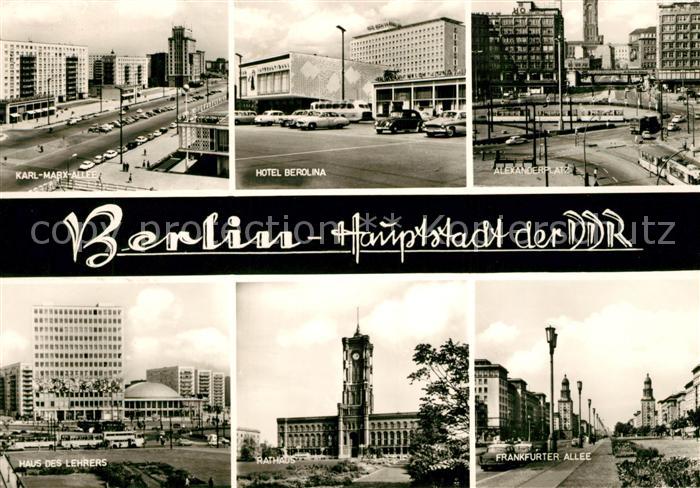 BERLIN DE Karl Marx Allee Hotel Berolina Alexanderplatz Haus des Lehrers Rathau