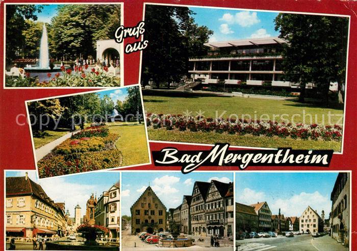 Bad Mergentheim Kurhaus Park Springbrunnen Kurpark Innenstadt Brunnen Marktplatz