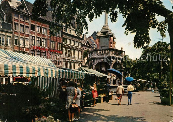 Liege Luettich Marché aux fleurs avec le perron Blumenmarkt