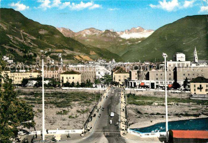 Bozen Suedtirol Panorama mit Rosengarten Dolomiten
