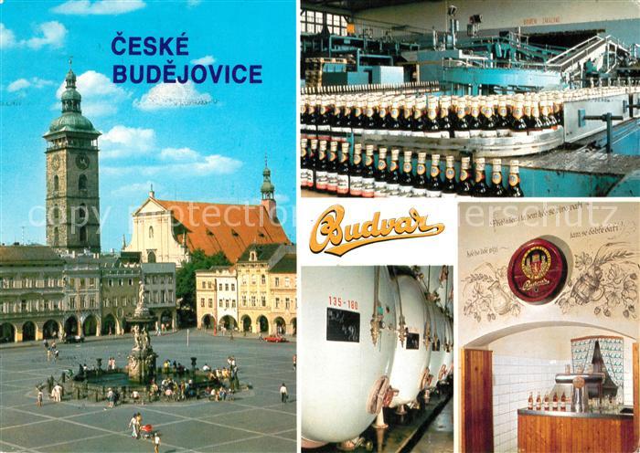 Ceske Budejovice Platz Brunnen Kirche Turm Budweis Brauerei