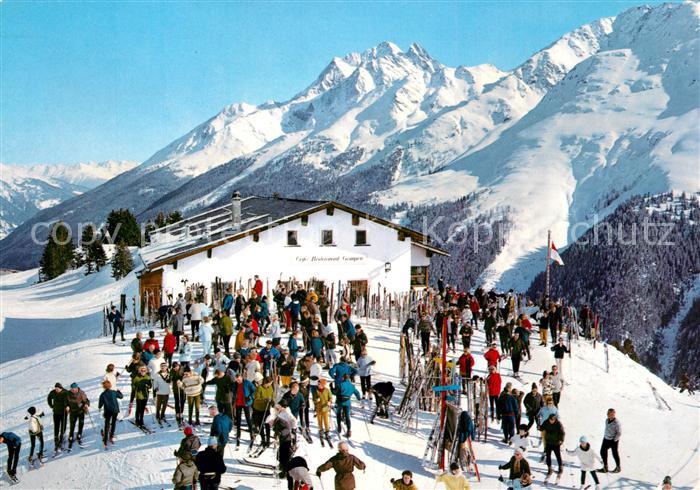 St Anton Arlberg Cafe Restaurant Gampen mit Hohem Riffler Wintersportplatz Alpen