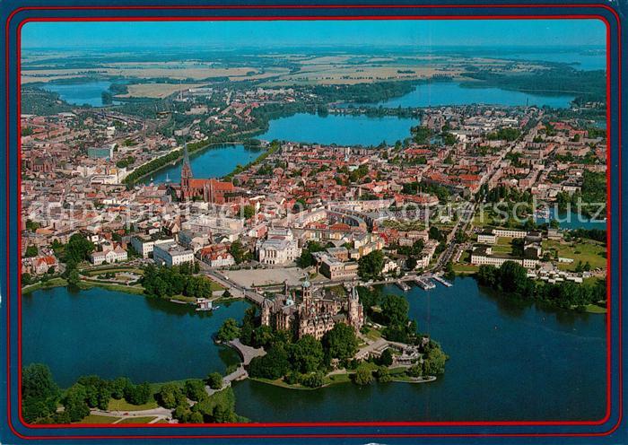 Schwerin Mecklenburg Schloss Schweriner See Fliegeraufnahme
