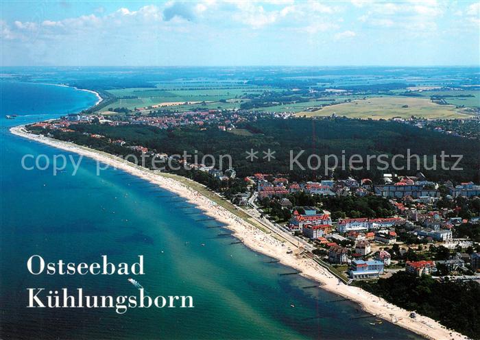 Kuehlungsborn Ostseebad Ortsteil West und Ost mit Seebruecke Fliegeraufnahme