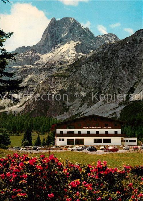 Pertisau Achensee Alpengasthof Gramai gegen Lamsenspitze Karwendelgebirge