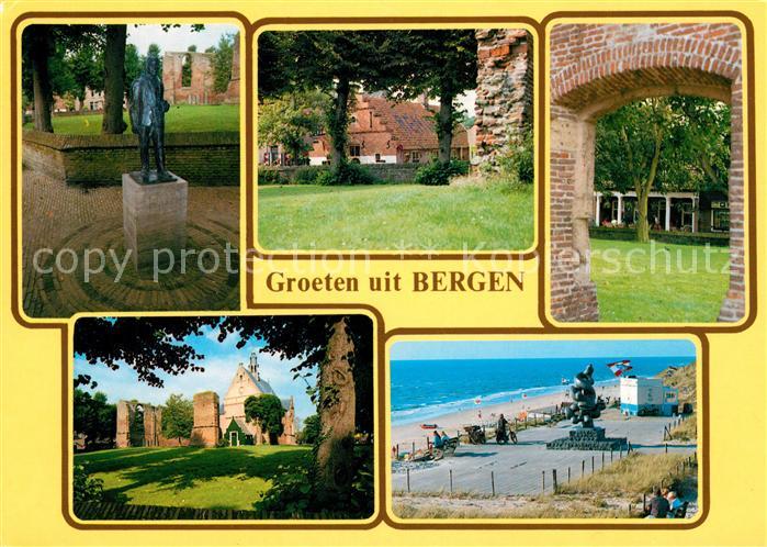 Bergen aan Zee Denkmal Statue Ruine Strand